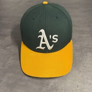 Vintage Oakland Athletics A's Hat Green Yellow Wool Blend‎ Twins Enterprise 90s